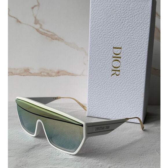 NEW Dior DiorClub M7U Shield Mask Sunglasses White Mirror